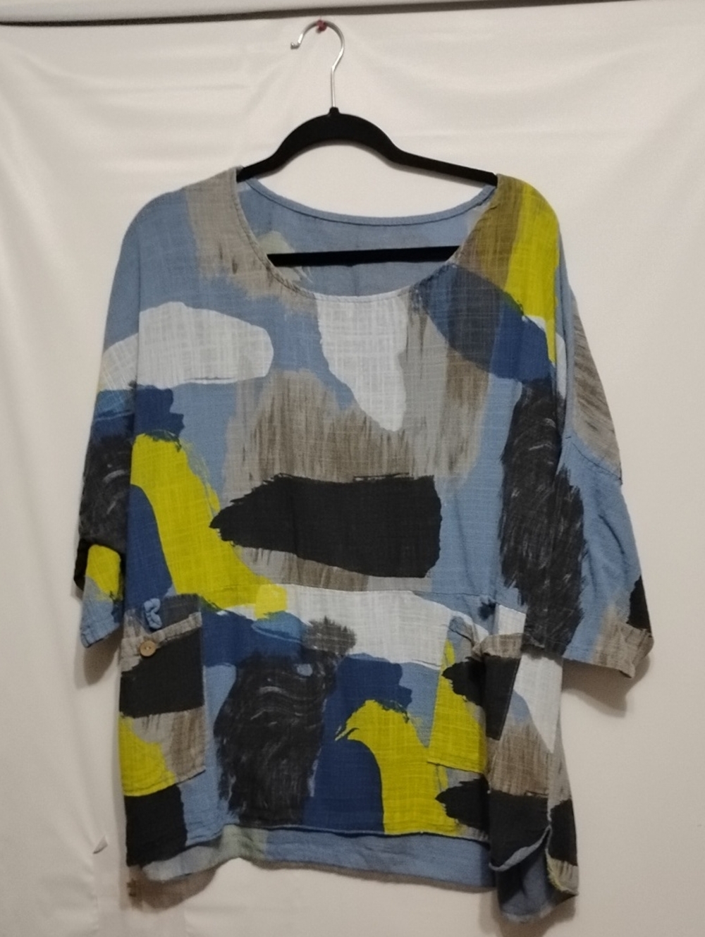 UNBRANDED Made In Italy Oversized Modern Abstract Print Oversized Women's Top